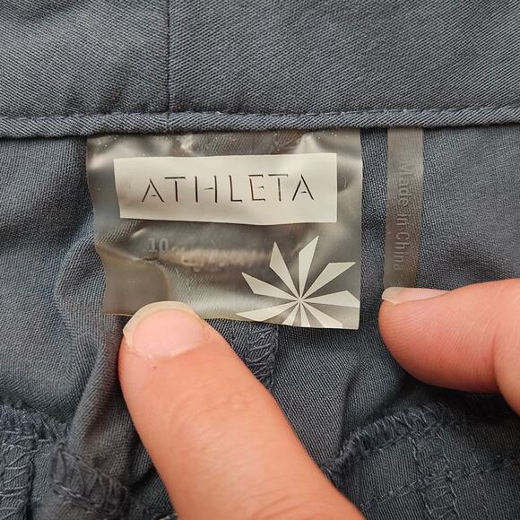 Athleta The Dipper Cargo Pants Womens Size 10 Gray Low Rise Vintage Y2K Utility - Picture 10 of 12